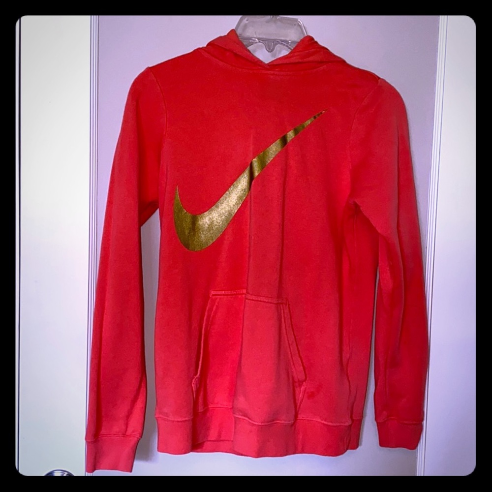 Nike Coral and Gold pullover hoodie - Kids XL